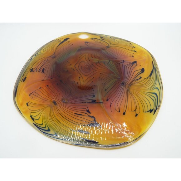 Multicolor Ombre Swirled Art Glass Painters Palette - Picture 2 of 11